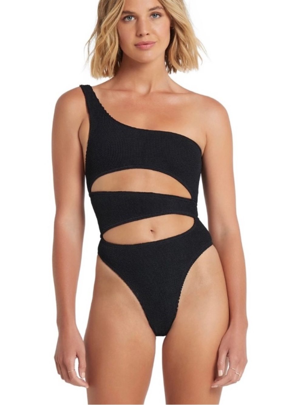 bond-eye swim one shoulder cut out one piece swimsuit (one size)